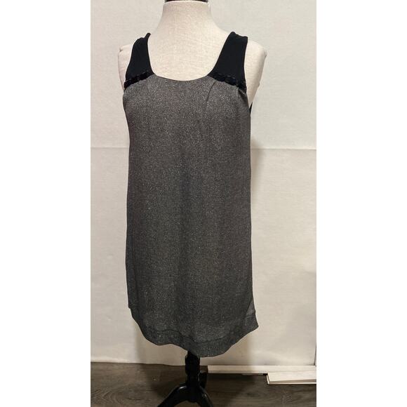 KLD Signature Women’s‎ Medium Black Jeweled Sleeveless Silver Shift Party Dress - Picture 1 of 11